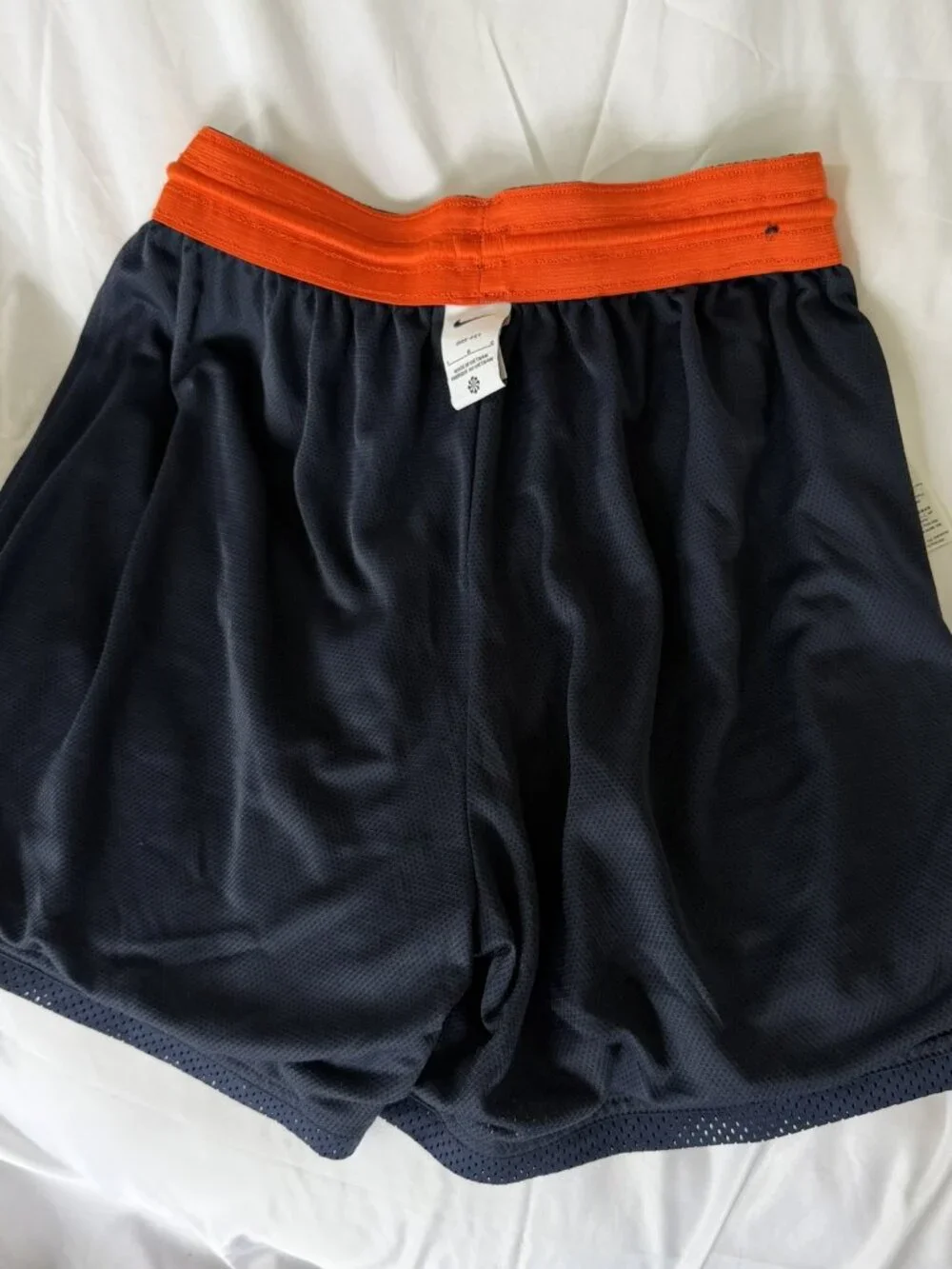 Nike Dri-FIT Denver Broncos NFL Mesh Training Shorts Navy Orange Men's Large